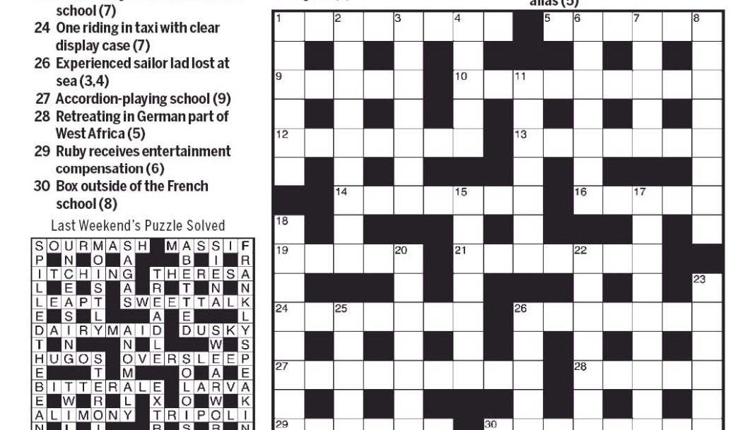 Hex Cryptic Crossword — NP 221015 (Cox and Rathvon)